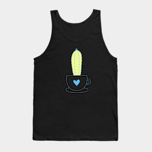 Green Cactus Plant In a Heart Tank Top